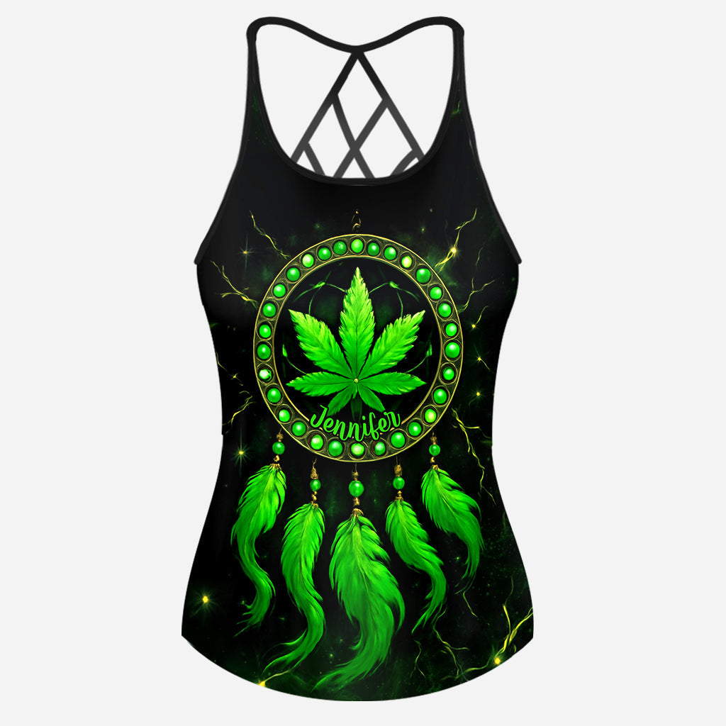 Let's Get High Weed Cross Tank Top and Women Shorts