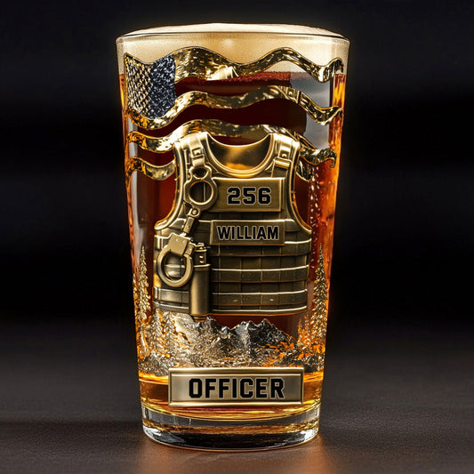 Serve And Protect - Personalized Police Officer Beer Glass