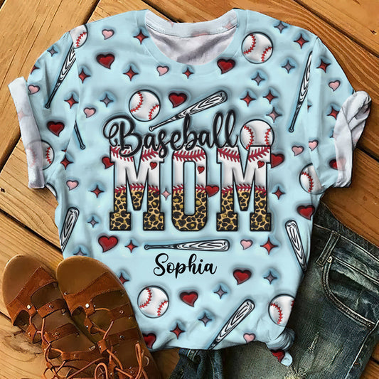 Baseball Mom - Personalized Baseball All Over Shirt