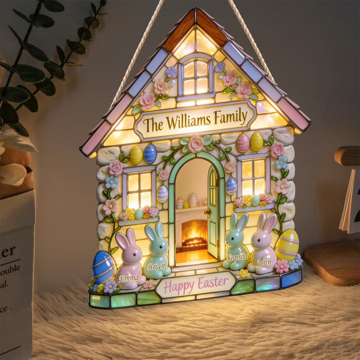 Happy Easter - Personalized Family LED Light Acrylic Sign