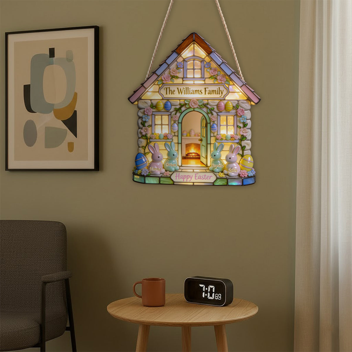 Happy Easter - Personalized Family LED Light Acrylic Sign