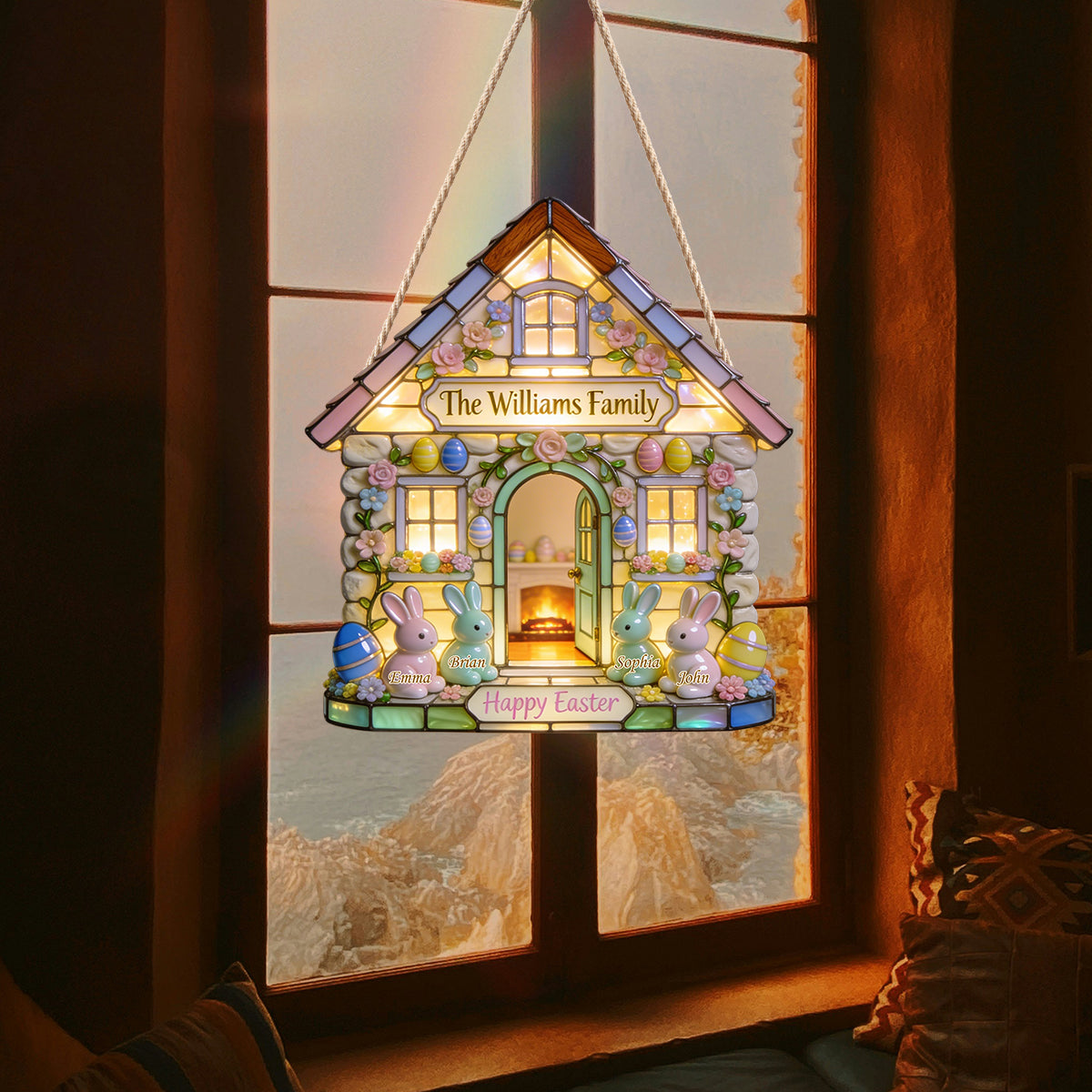 Happy Easter - Personalized Family LED Light Acrylic Sign