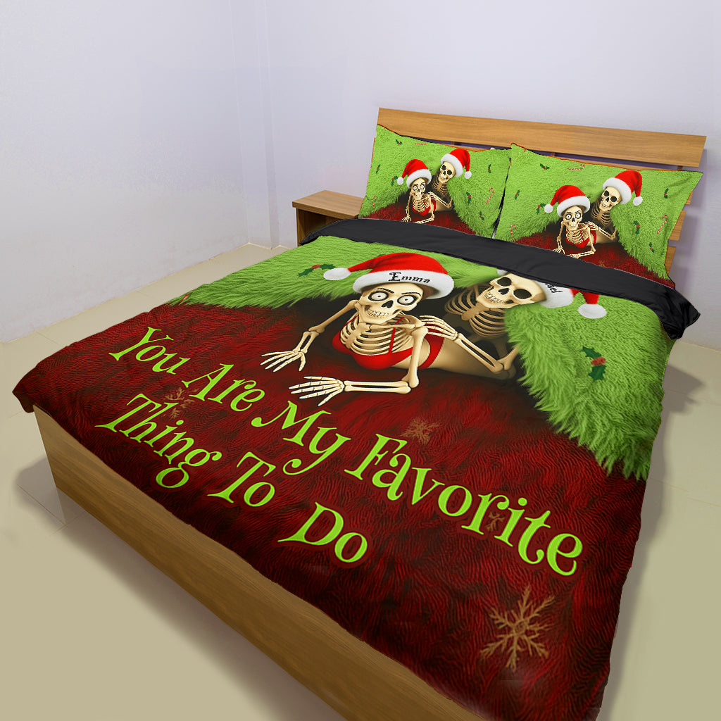 Funny Christmas Gift For Couple - Personalized Couple Bedding Set