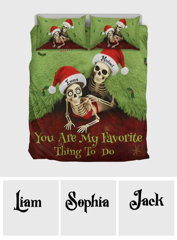 Funny Christmas Gift For Couple - Personalized Couple Bedding Set