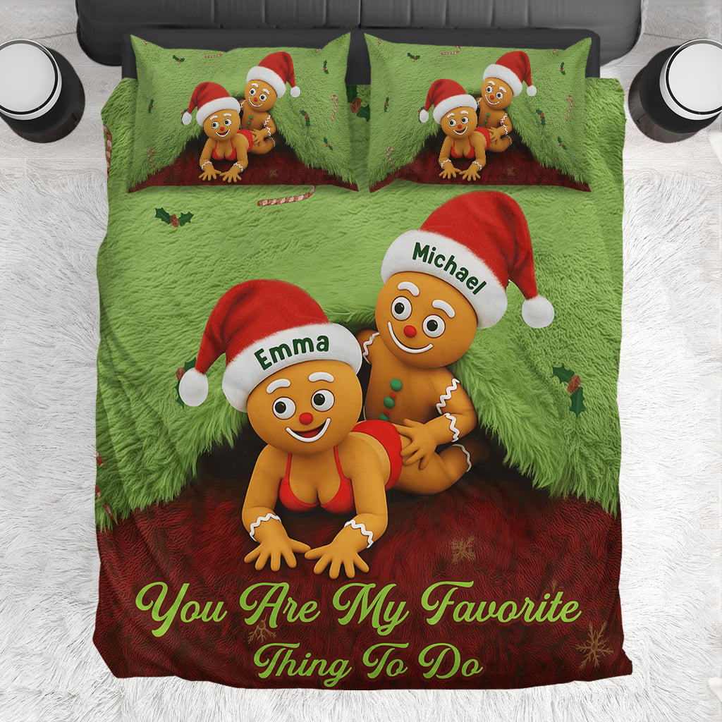 My Favorite Thing To Do This Christmas - Personalized Couple Bedding Set