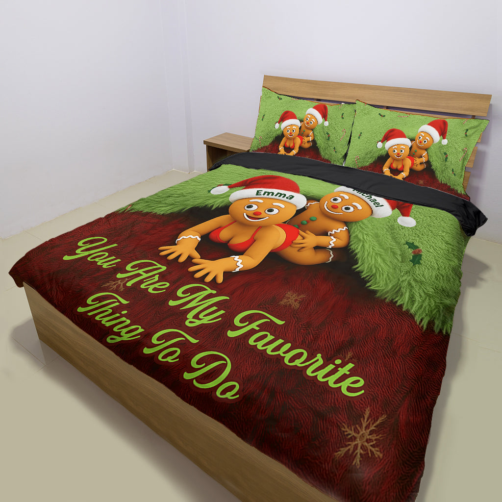 My Favorite Thing To Do This Christmas - Personalized Couple Bedding Set