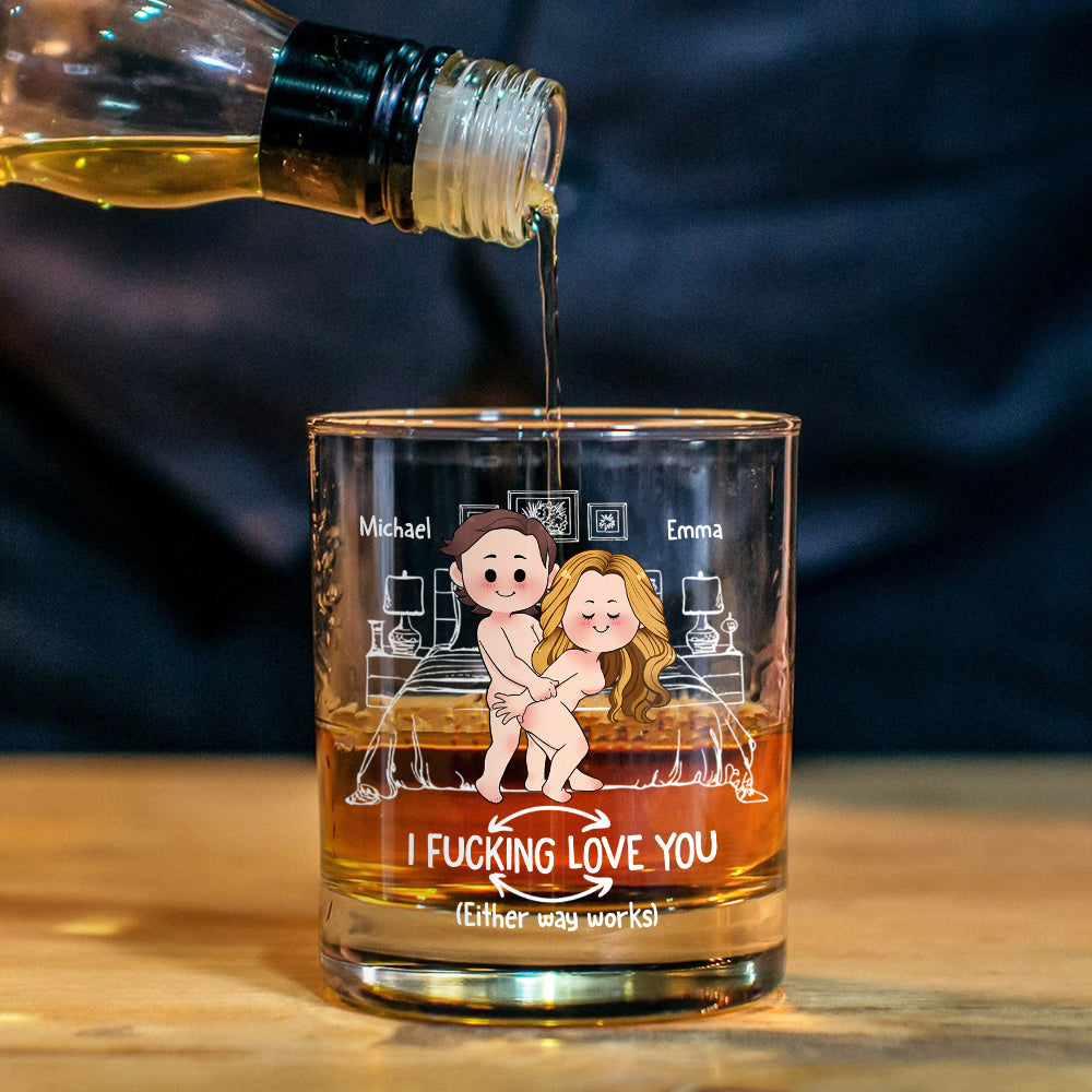 Naughty Couple - Personalized Couple Whiskey Glass