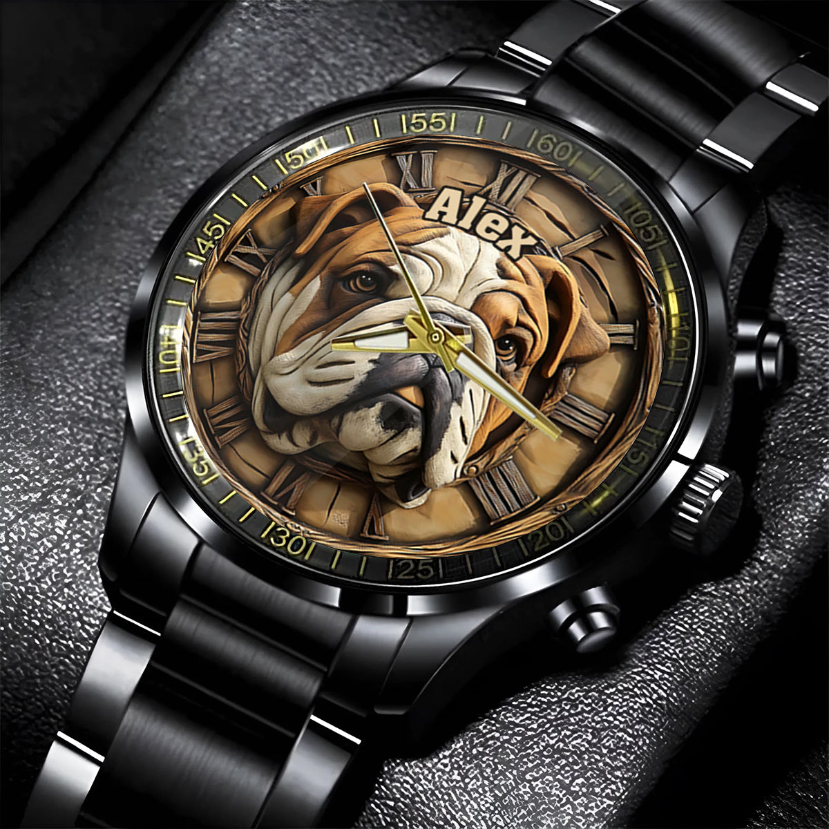 Brave Bulldog - Personalized Dog Hand Watch