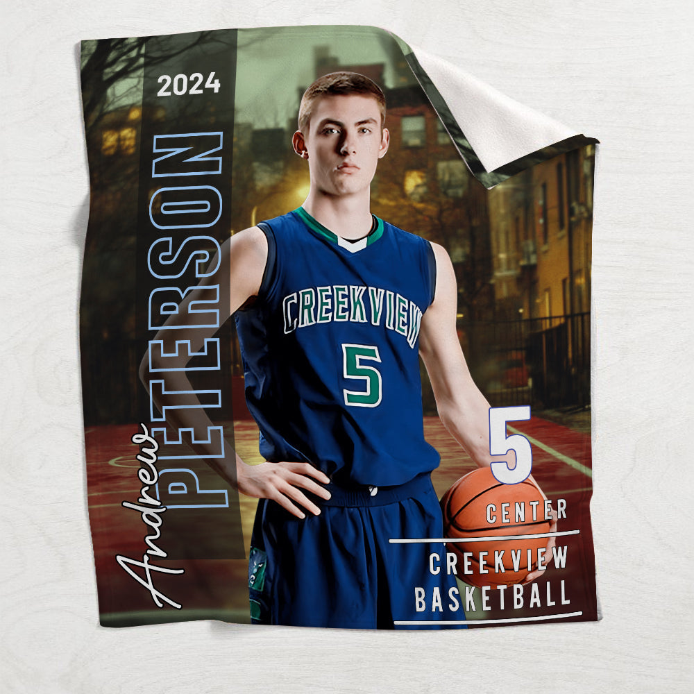 Any Sport, Name, Postion, Number, Team.... - Personalized Basketball Blanket