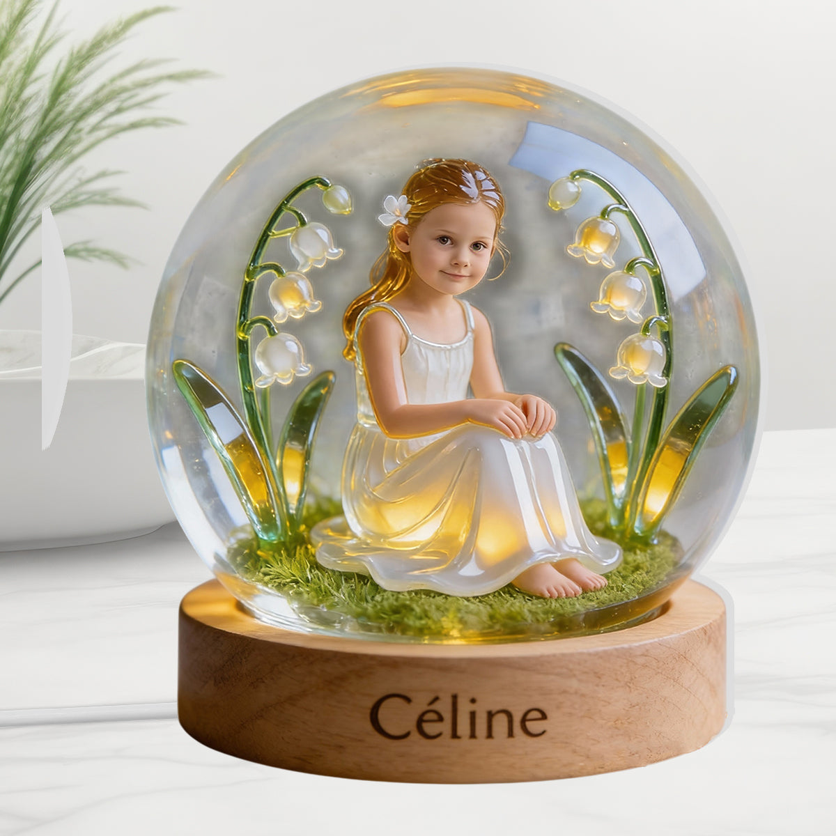 Custom Any Photo Birthmonth Flower - Personalized Self Love Acrylic LED Night Light