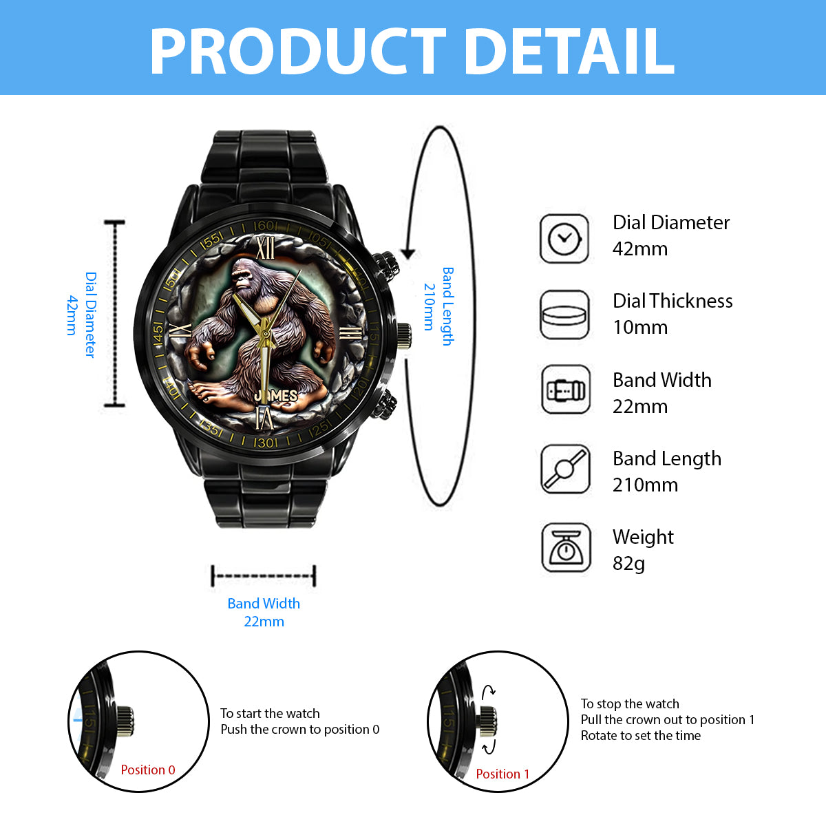 Mystical Creature - Personalized Bigfoot Hand Watch