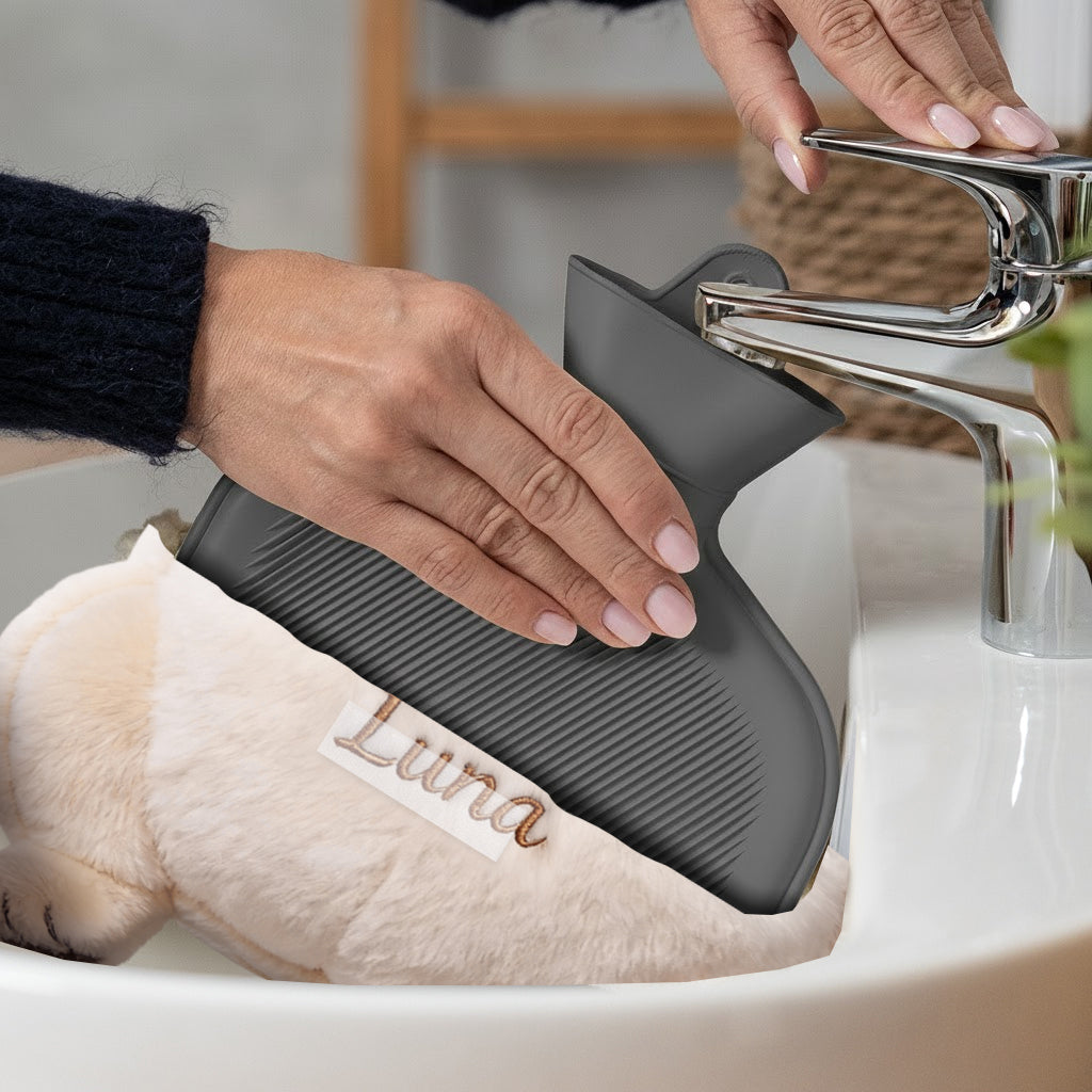 Custom From Any Photo - Personalized Dog Hot Water Bottle With Cover