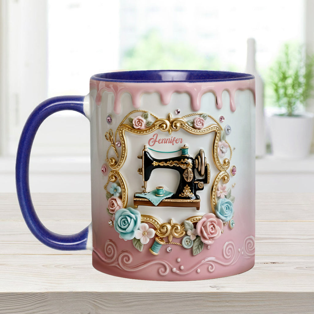 Stunning Sewing Machine - Personalized Sewing Accent Mug & Coaster