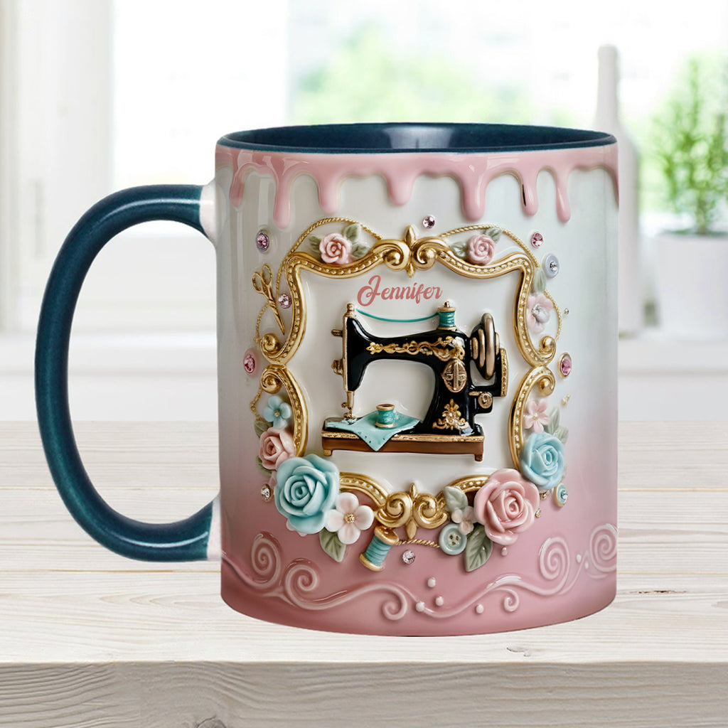 Stunning Sewing Machine - Personalized Sewing Accent Mug & Coaster