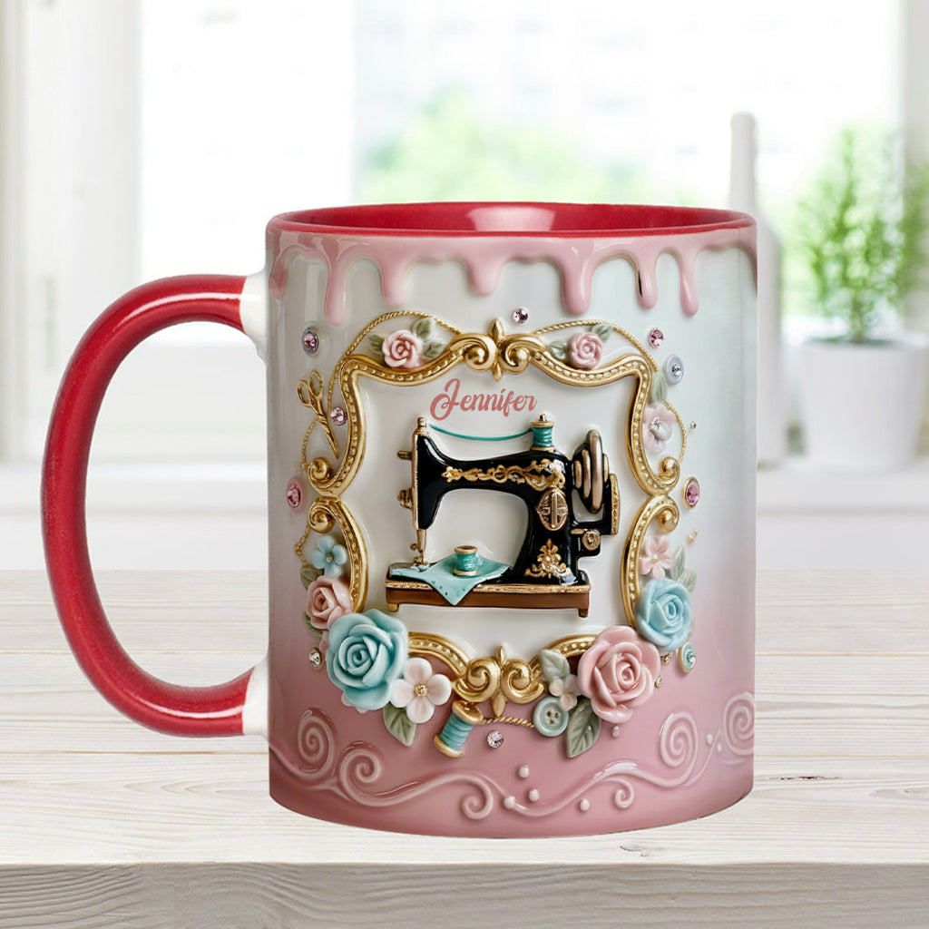 Stunning Sewing Machine - Personalized Sewing Accent Mug & Coaster