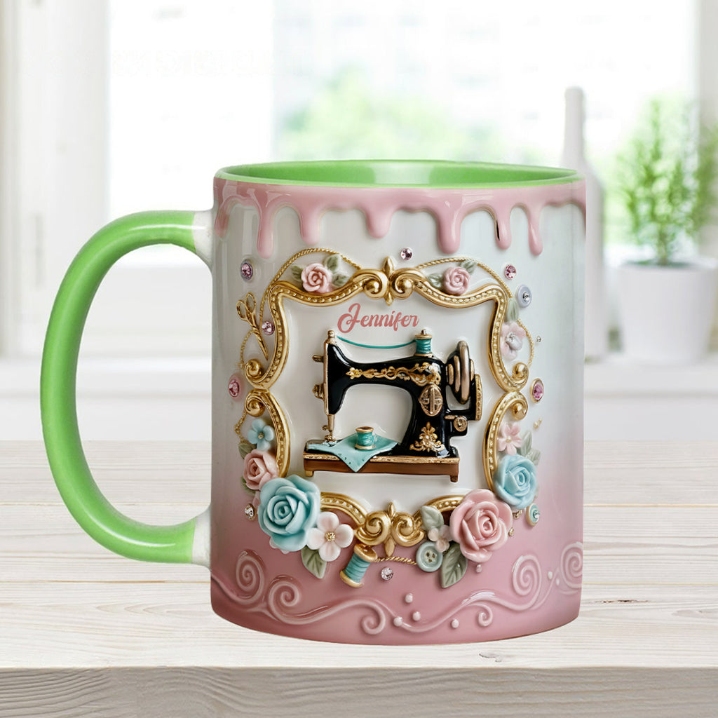 Stunning Sewing Machine - Personalized Sewing Accent Mug & Coaster