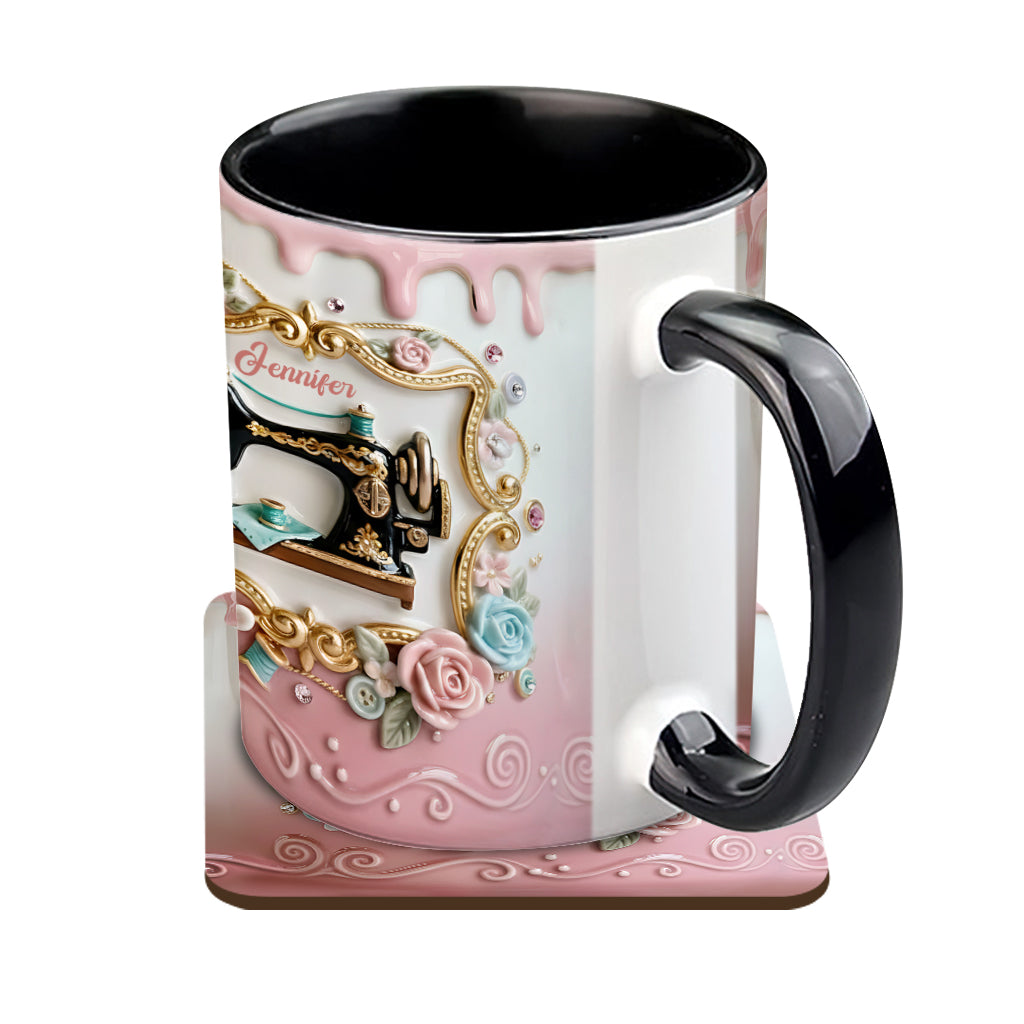 Stunning Sewing Machine - Personalized Sewing Accent Mug & Coaster