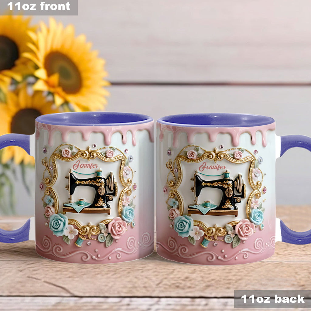 Stunning Sewing Machine - Personalized Sewing Accent Mug & Coaster