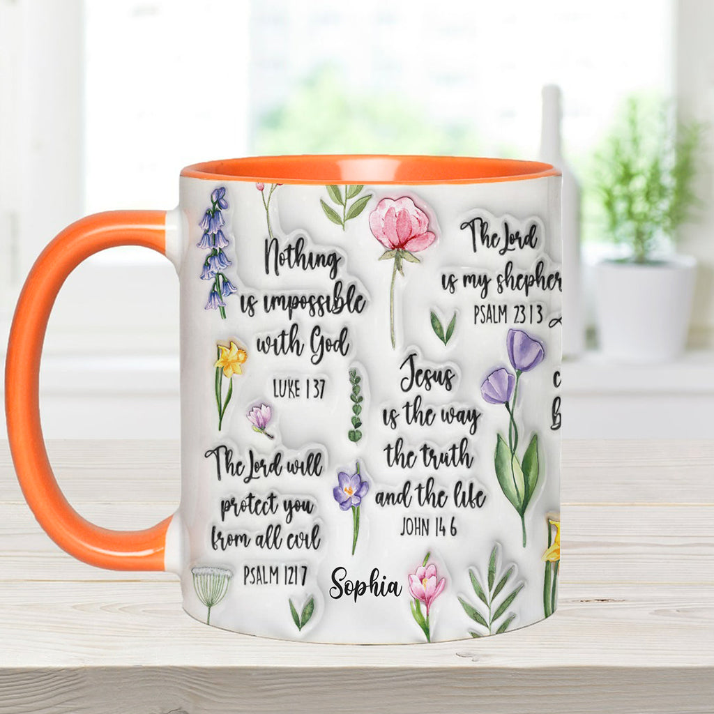 Bible Verse Floral - Personalized Christian Accent Mug