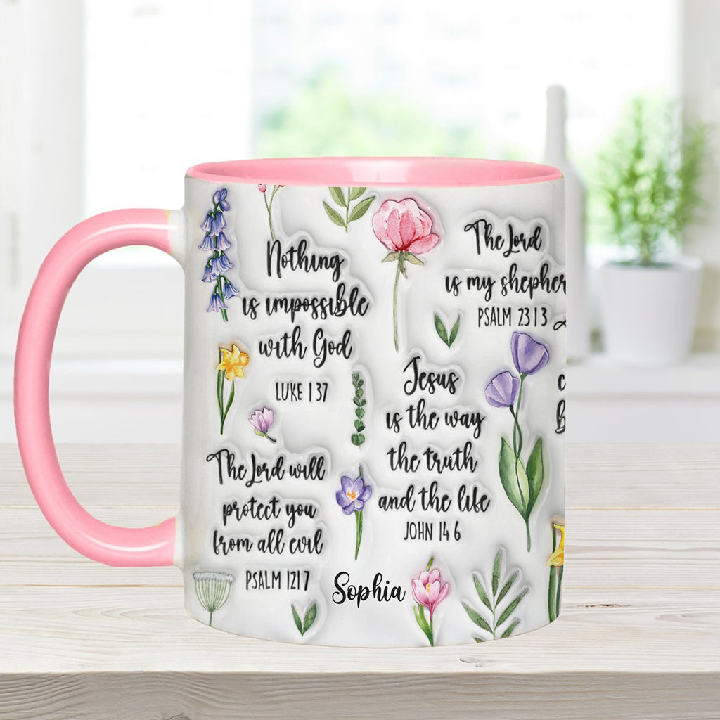 Bible Verse Floral - Personalized Christian Accent Mug