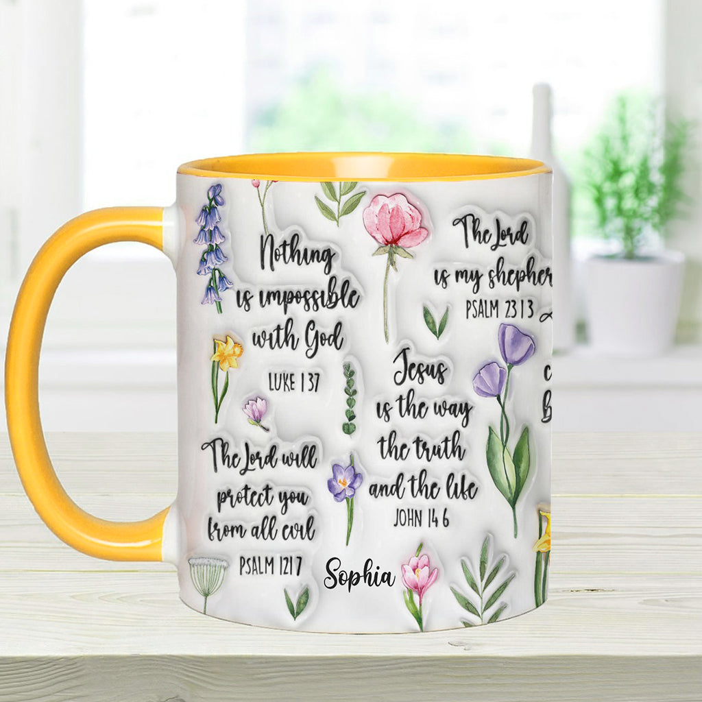 Bible Verse Floral - Personalized Christian Accent Mug