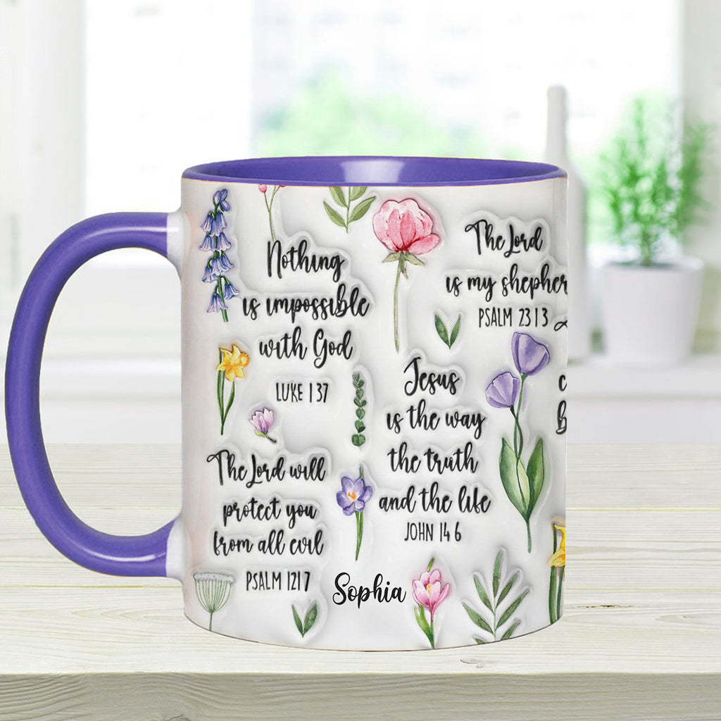 Bible Verse Floral - Personalized Christian Accent Mug