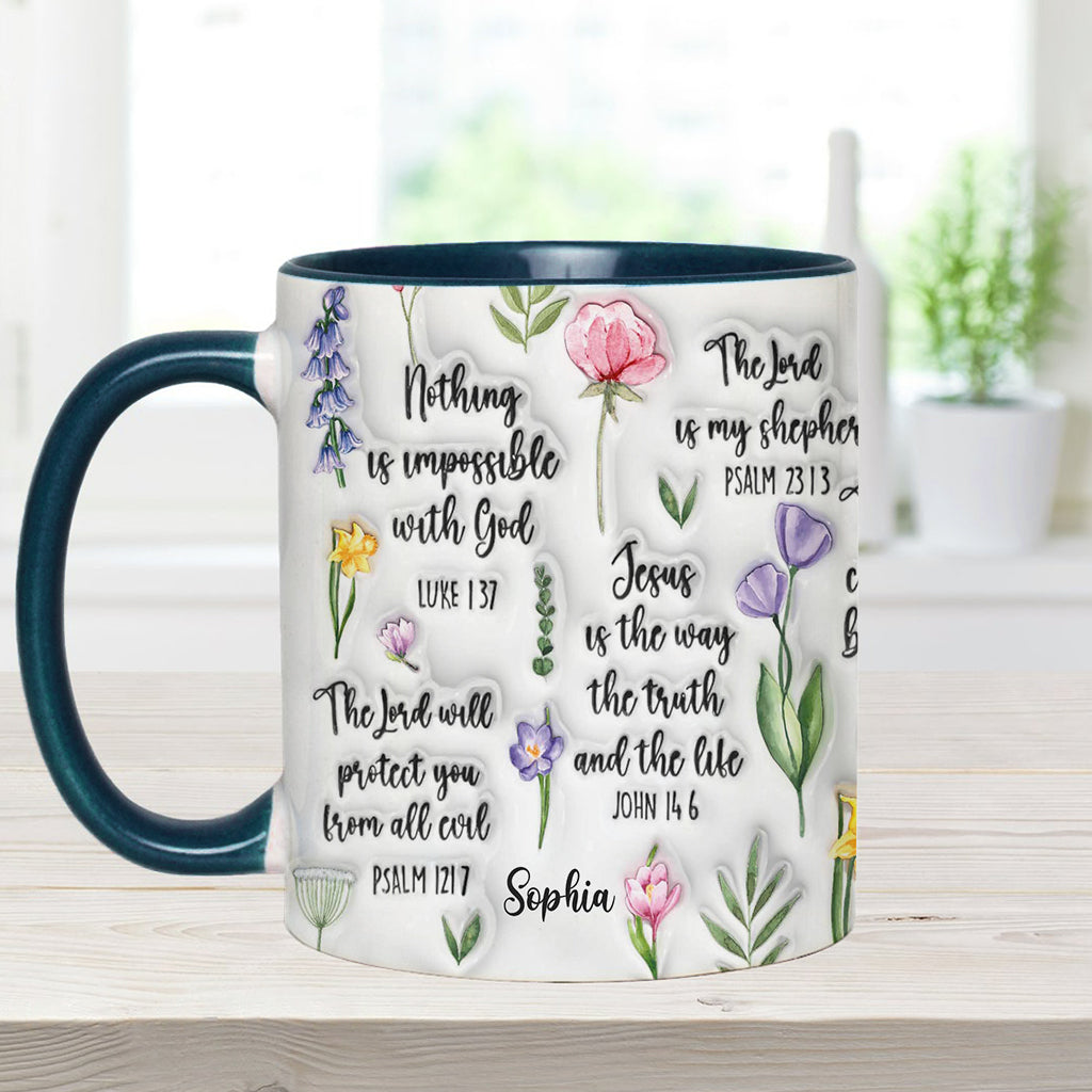 Bible Verse Floral - Personalized Christian Accent Mug
