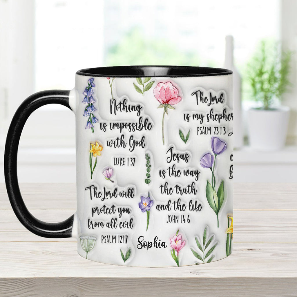 Bible Verse Floral - Personalized Christian Accent Mug