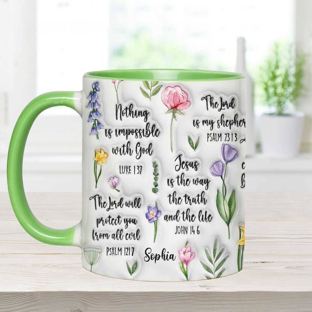 Bible Verse Floral - Personalized Christian Accent Mug
