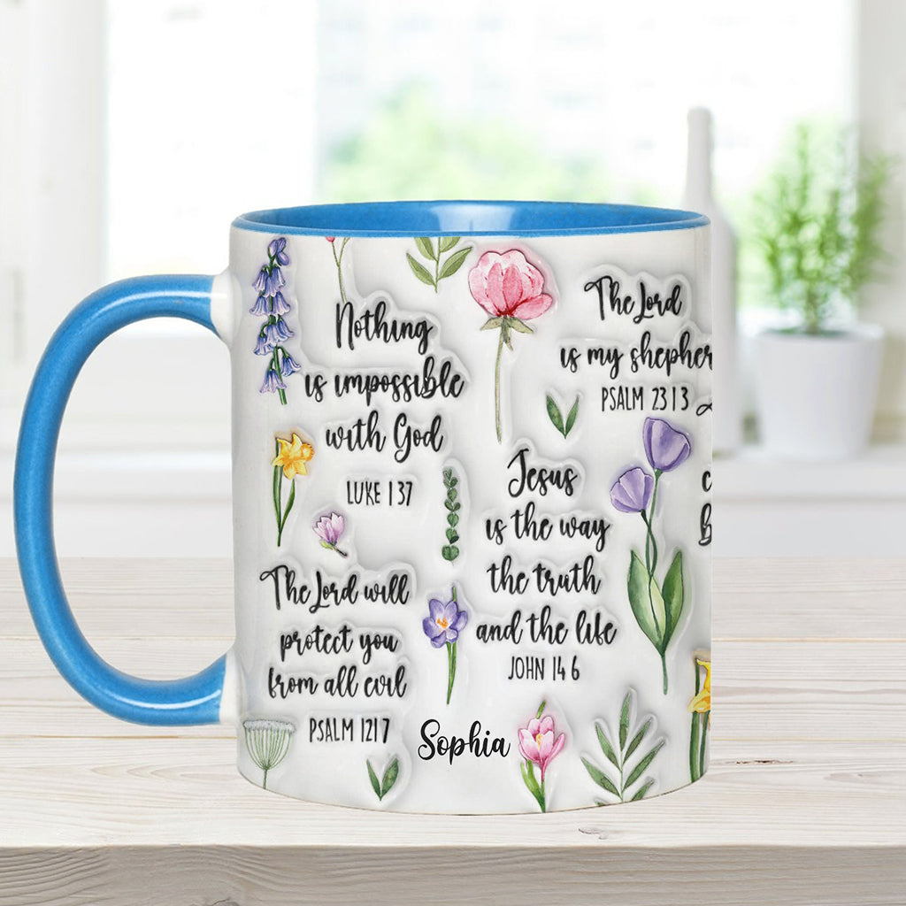 Bible Verse Floral - Personalized Christian Accent Mug