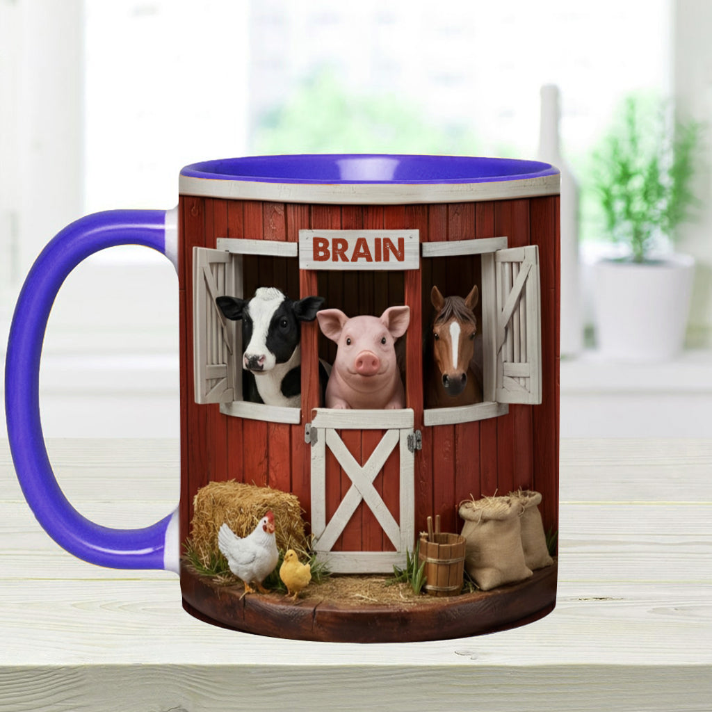 The Red Barn - Personalized Farmer Accent Mug