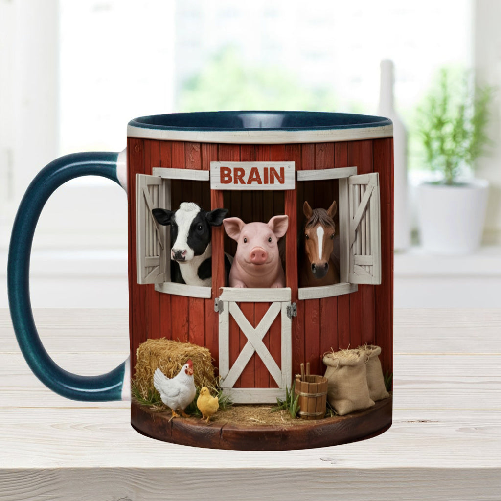 The Red Barn - Personalized Farmer Accent Mug