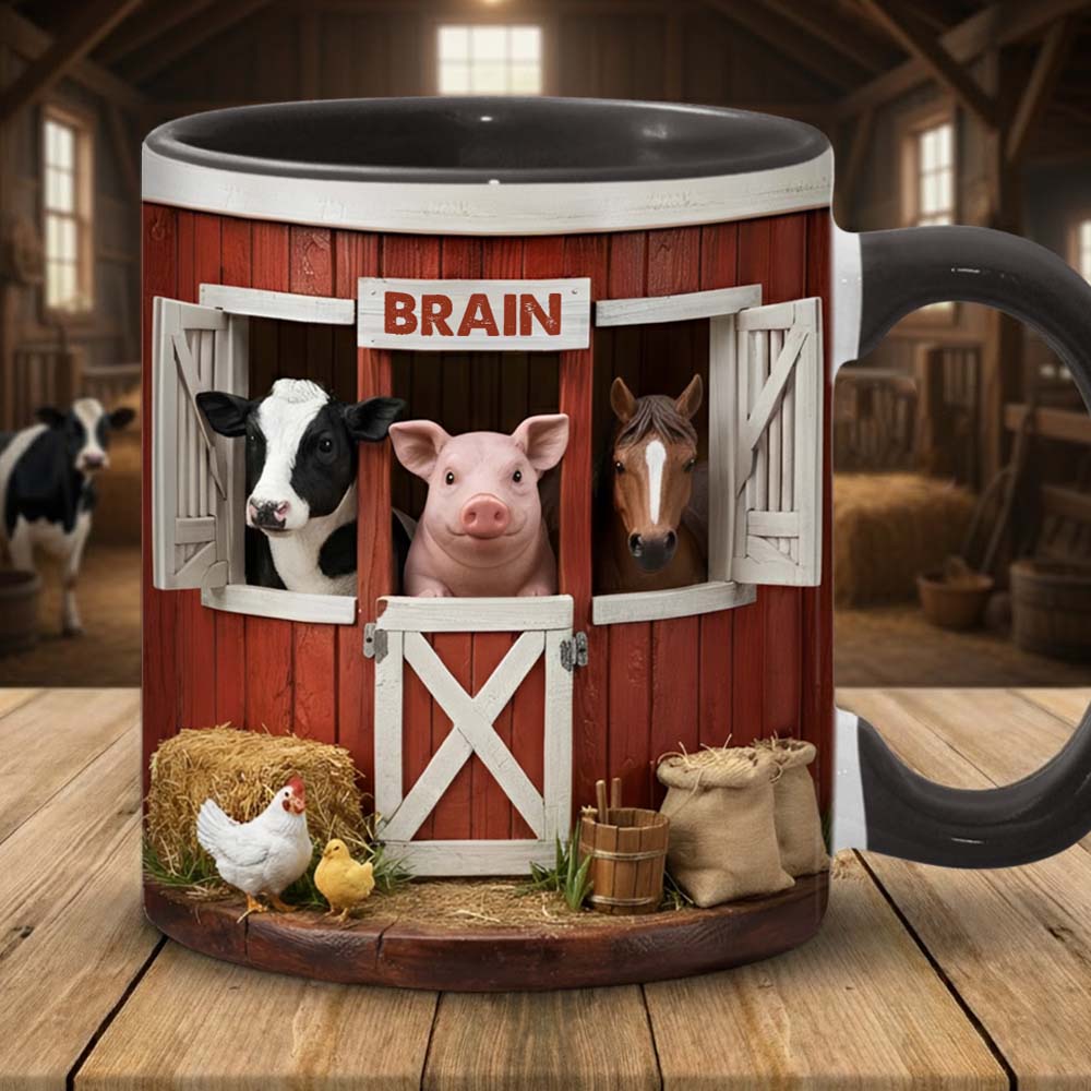 The Red Barn - Personalized Farmer Accent Mug