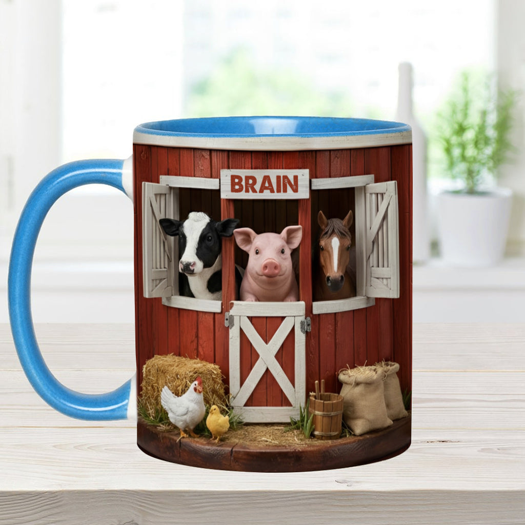The Red Barn - Personalized Farmer Accent Mug
