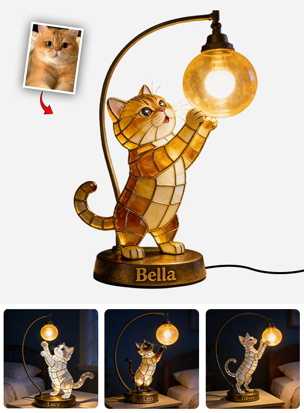 Any Photo Funny Pet Bitting Wire - Personalized Cat Acrylic LED Night Light