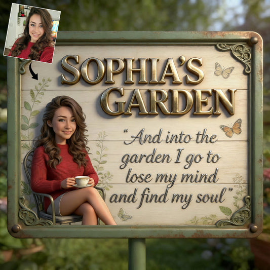 And Into The Garden I Go - Personalized Gardening Cut Metal Sign