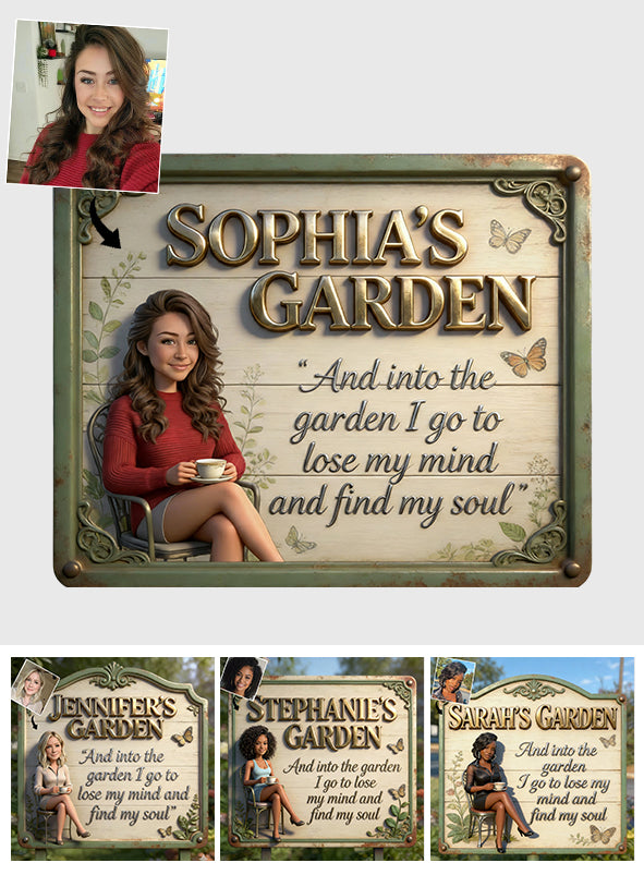 And Into The Garden I Go - Personalized Gardening Cut Metal Sign