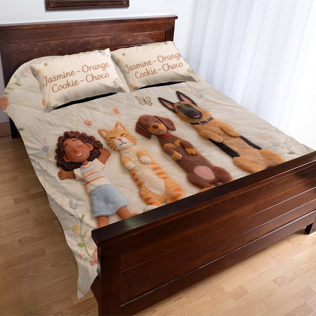 Upload Photo With Pets - Personalized Dog Bedding Set