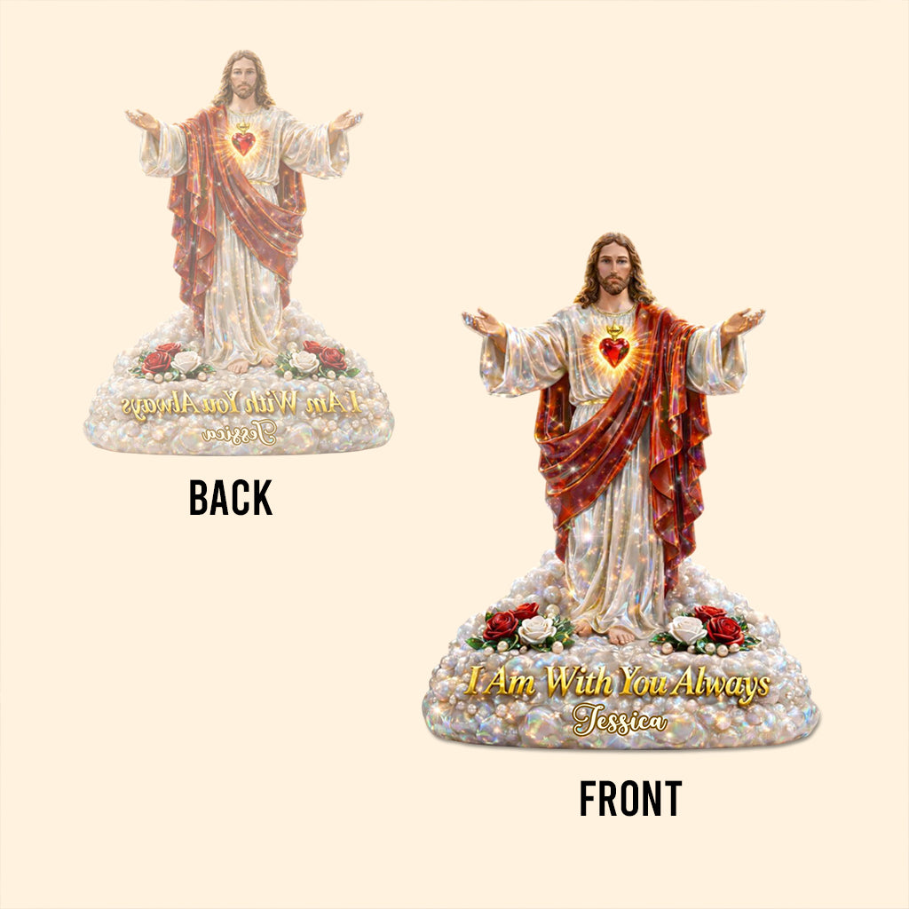 I Am Always With You, Jesus Sacred Heart - Personalized Christian Custom Shaped Acrylic Plaque