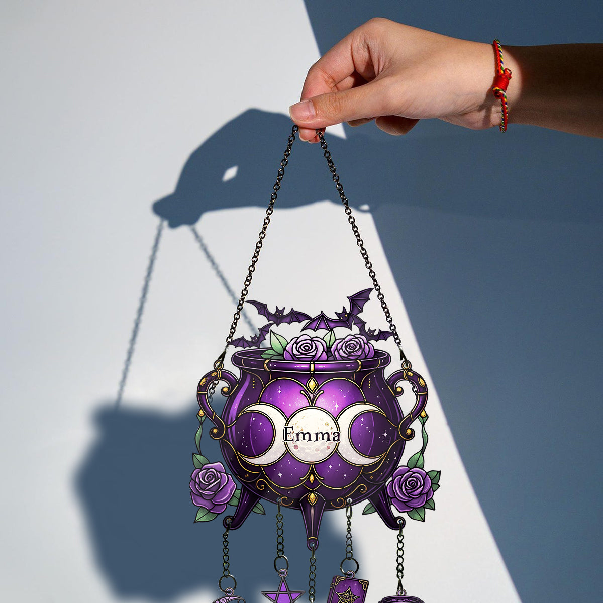 Magical Witch Tools - Personalized Witch Window Hanging Suncatcher With Charms