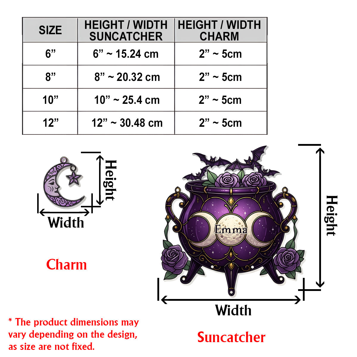 Magical Witch Tools - Personalized Witch Window Hanging Suncatcher With Charms