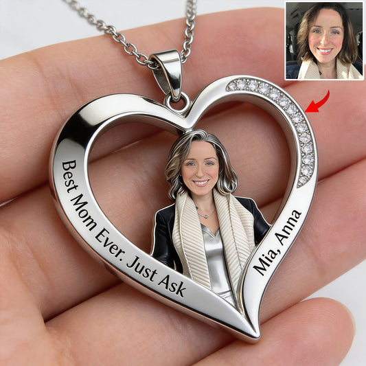 Best Mom Ever - Personalized Mother Shaped Metal Pendant Necklace