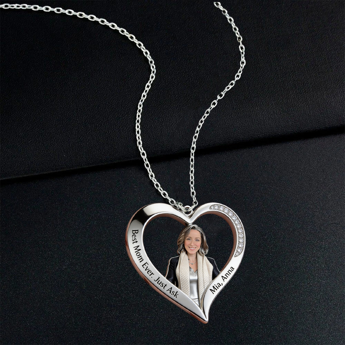 Best Mom Ever - Personalized Mother Shaped Metal Pendant Necklace