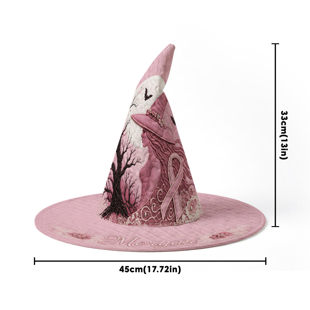 Pink Witch - Personalized Breast Cancer Awareness Quilt Witch Hat