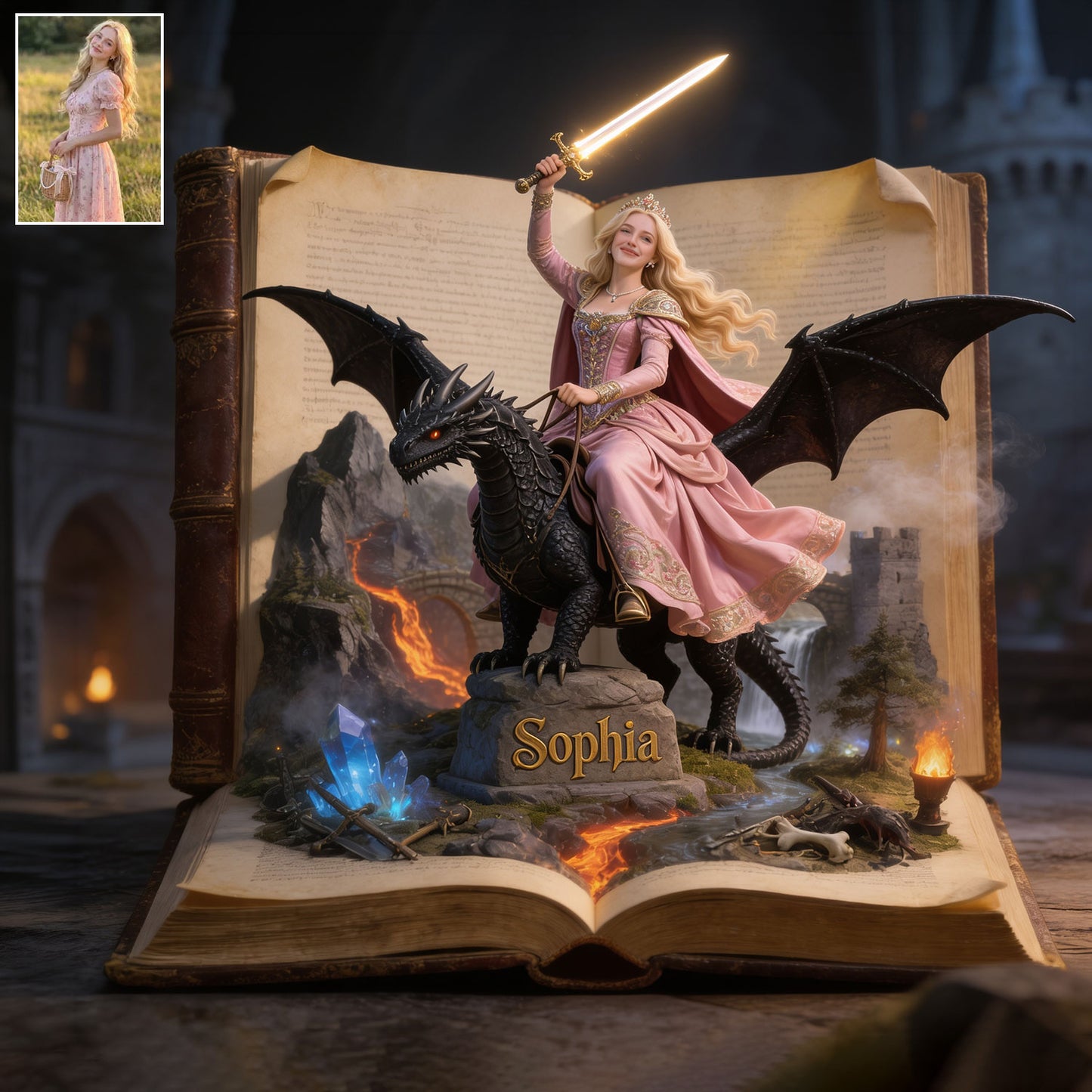 Dragon Rider, Fantasy Book Lover Gift - Personalized Book 2-Side Printed Acrylic Plaque