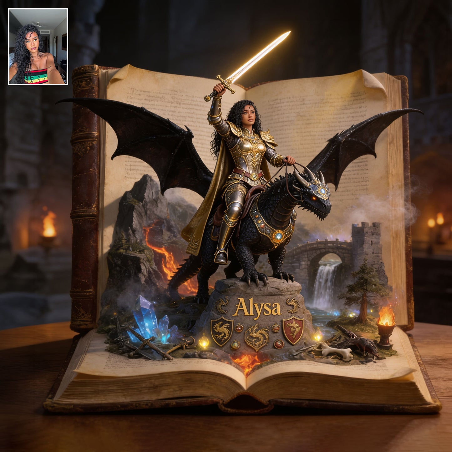 Dragon Rider, Fantasy Book Lover Gift - Personalized Book 2-Side Printed Acrylic Plaque