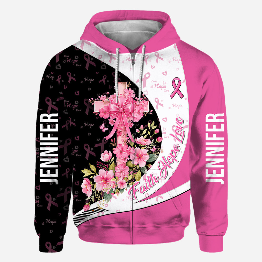 Breast Cancer Awareness – Faith Hope Love - Personalized Breast Cancer Awareness All Over Shirt