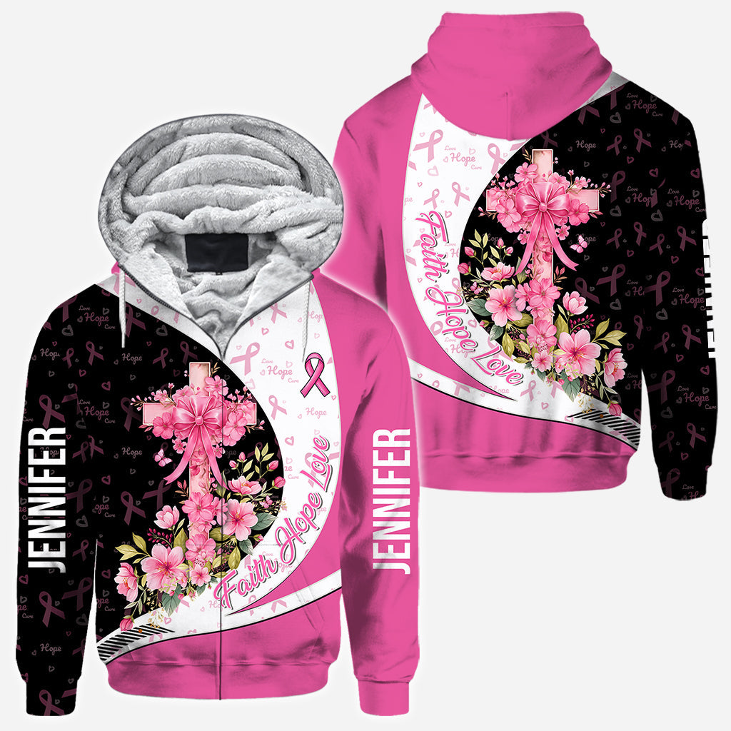 Breast Cancer Awareness – Faith Hope Love - Personalized Breast Cancer Awareness All Over Shirt