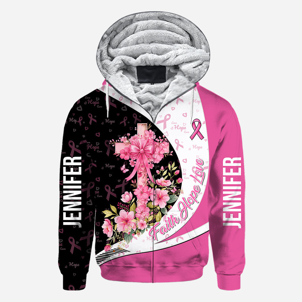 Breast Cancer Awareness – Faith Hope Love - Personalized Breast Cancer Awareness All Over Shirt