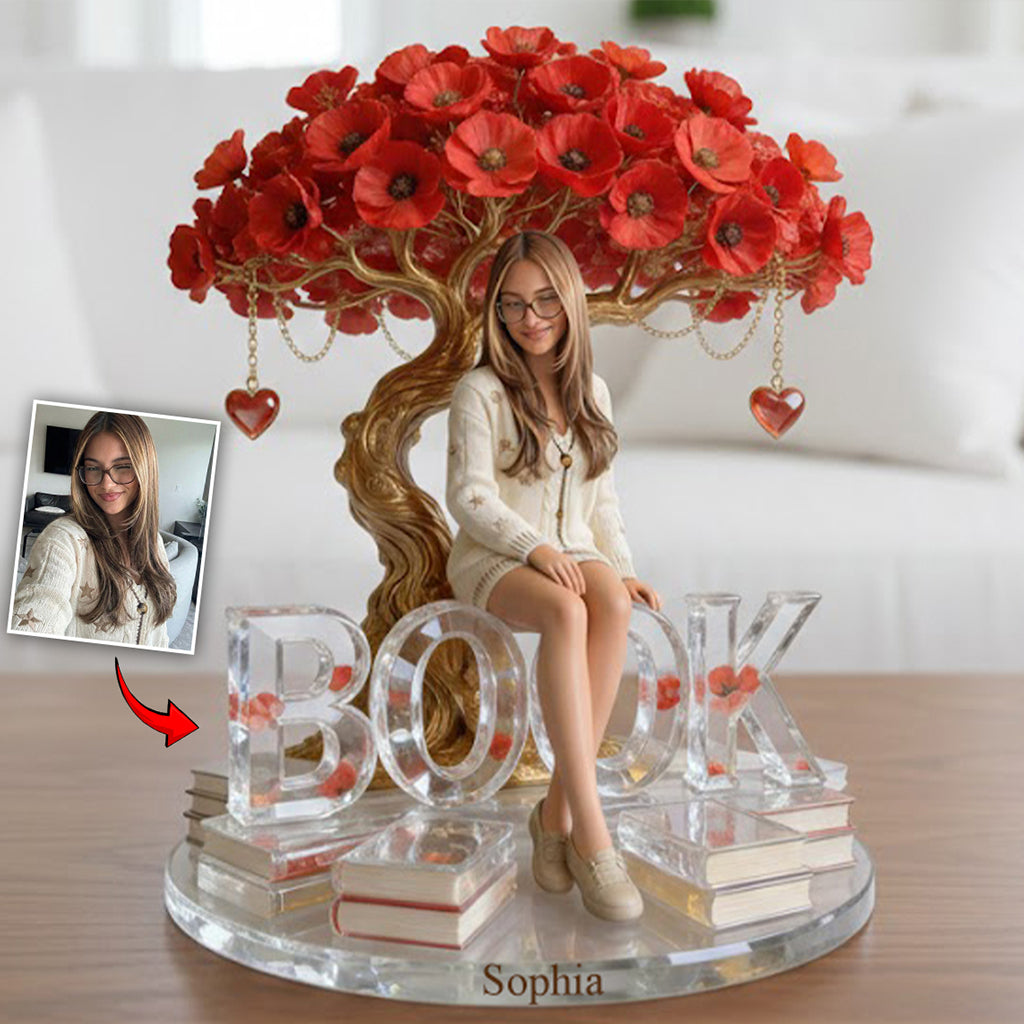 Just A Girl Who Loves Books - Personalized Book Custom Shaped Acrylic Plaque